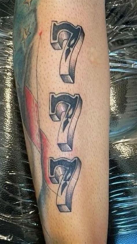 777 lottery tattoo|777 Tattoo: Unveiling the Profound Symbolism and Styles.